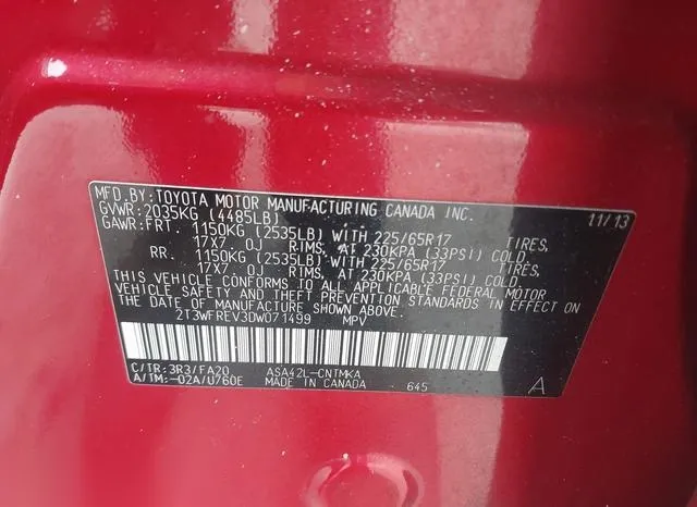 2T3WFREV3DW071499 2013 2013 Toyota RAV4- Xle 9