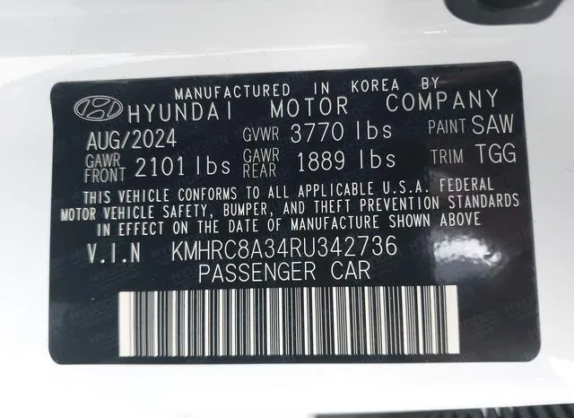 KMHRC8A34RU342736 2024 2024 Hyundai Venue- Sel 9