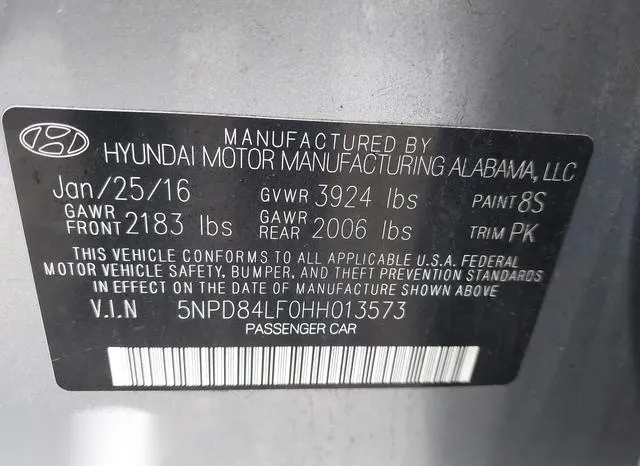 5NPD84LF0HH013573 2017 2017 Hyundai Elantra- SE 9