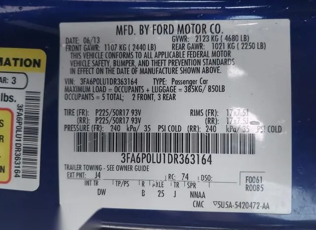 3FA6P0LU1DR363164 2013 2013 Ford Fusion- Hybrid SE 9