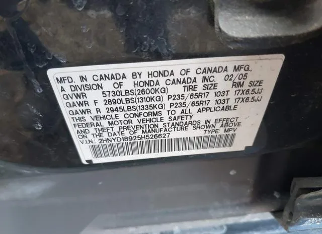 2HNYD18925H526627 2005 2005 Acura MDX 9