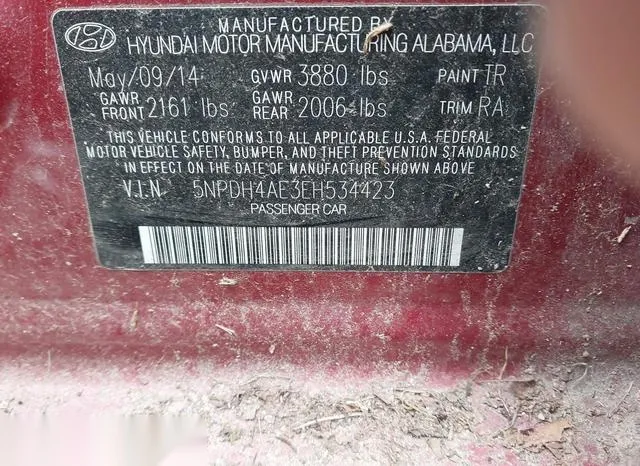 5NPDH4AE3EH534423 2014 2014 Hyundai Elantra- SE 9