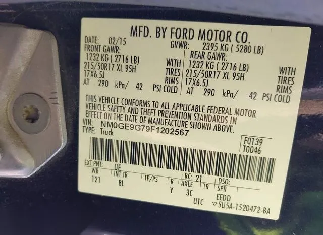 NM0GE9G79F1202567 2015 2015 Ford Transit- Connect Titanium 9