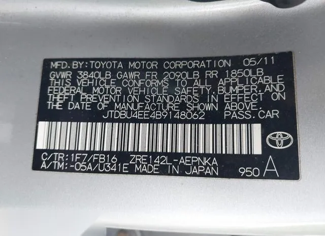 JTDBU4EE4B9148062 2011 2011 Toyota Corolla- LE 9