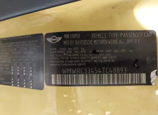 WMWRC33454TC48893 2004 2004 Mini Cooper 9