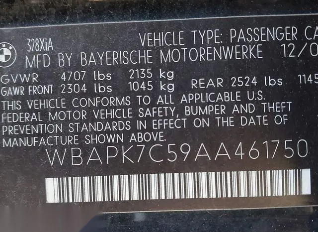 WBAPK7C59AA461750 2010 2010 BMW 3 Series- 328I Xdrive 9