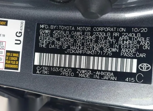 JTDKAMFP4M3171775 2021 2021 Toyota Prius- Prime Limited 9