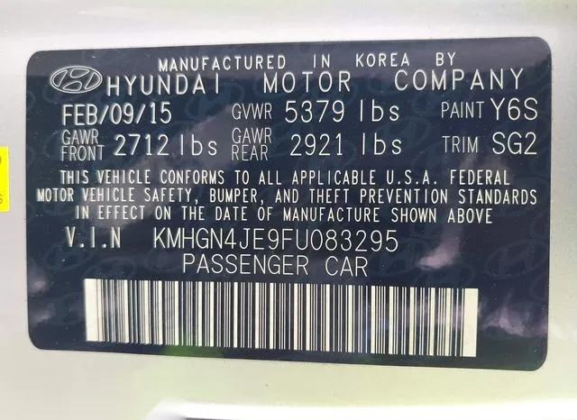 KMHGN4JE9FU083295 2015 2015 Hyundai Genesis- 3-8 9