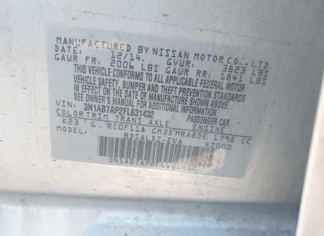 3N1AB7AP2FL631432 2015 2015 Nissan Sentra- Fe- S/S/Sl/Sr/Sv 9