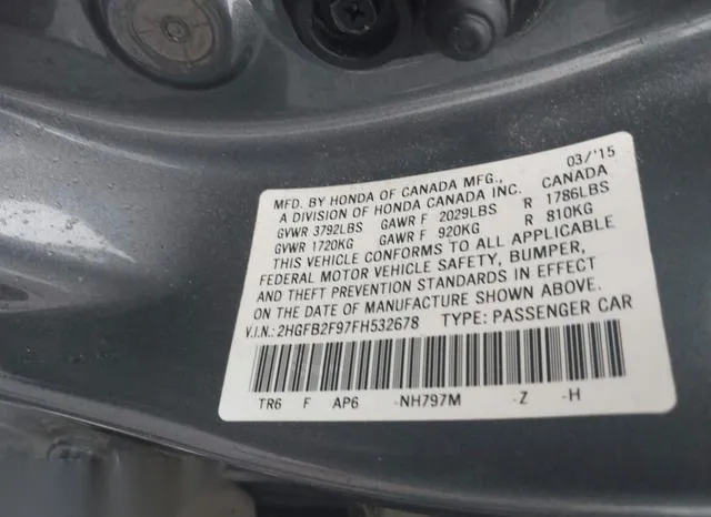 2HGFB2F97FH532678 2015 2015 Honda Civic- Ex-L 9