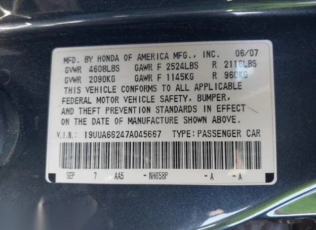 19UUA66247A045667 2007 2007 Acura TL- 3-2 9