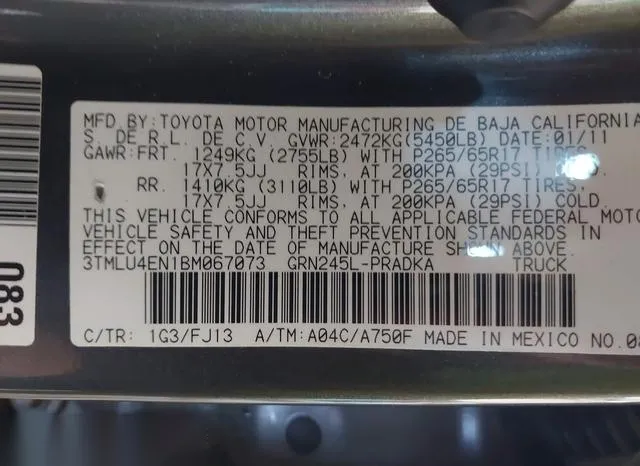 3TMLU4EN1BM067073 2011 2011 Toyota Tacoma- Double Cab 9