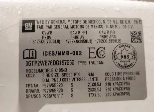 3GTP2WE76DG197565 2013 2013 GMC Sierra- 1500 Slt 9