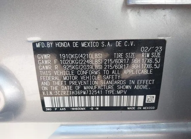 3CZRZ1H36PM732541 2023 2023 Honda HR-V- 2Wd Lx 9