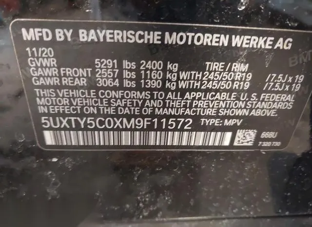 5UXTY5C0XM9F11572 2021 2021 BMW X3- Xdrive30I 9