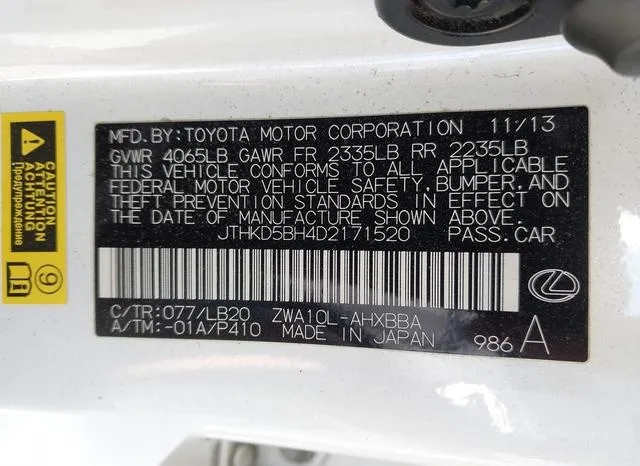 JTHKD5BH4D2171520 2013 2013 Lexus CT- 200H 9