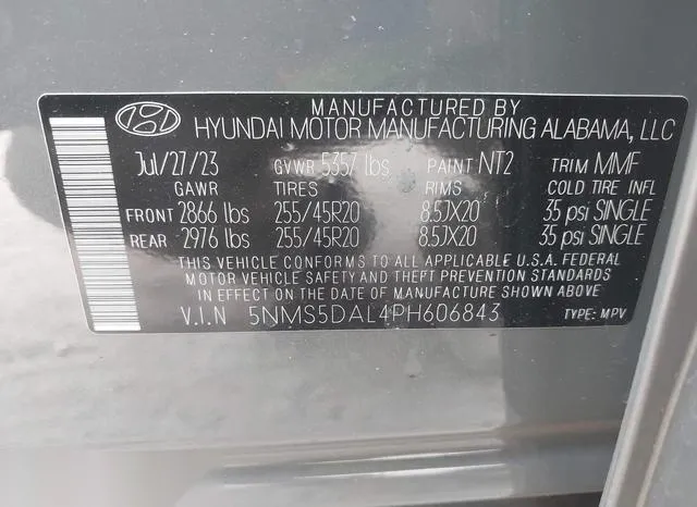 5NMS5DAL4PH606843 2023 2023 Hyundai Santa Fe- Calligraphy 9