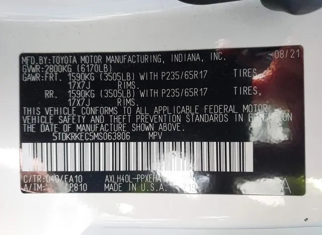 5TDKRKEC5MS063806 2021 2021 Toyota Sienna- LE 9