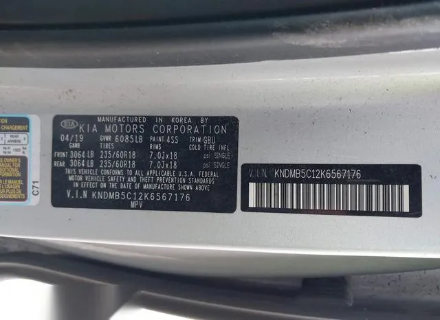 KNDMB5C12K6567176 2019 2019 KIA Sedona- EX 9