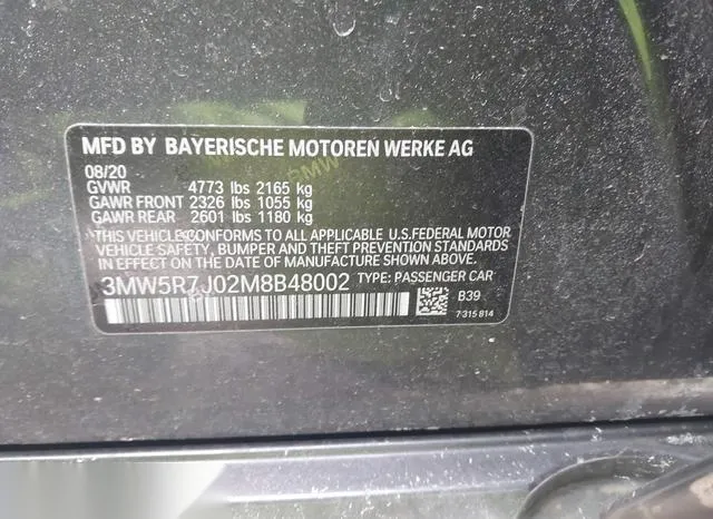 3MW5R7J02M8B48002 2021 2021 BMW 3 Series- 330I Xdrive 9