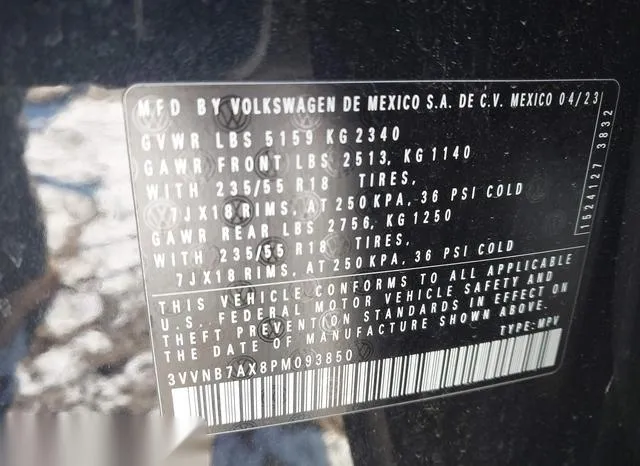 3VVNB7AX8PM093850 2023 2023 Volkswagen Tiguan- 2-0T Se 7