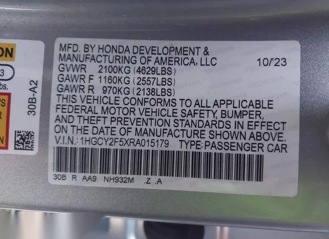 1HGCY2F5XRA015179 2024 2024 Honda Accord- Hybrid Sport 9