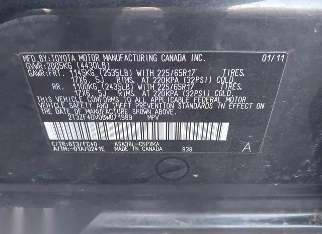 2T3ZF4DV0BW071989 2011 2011 Toyota RAV4 9