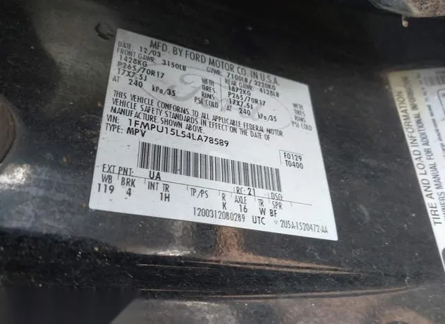 1FMPU15L54LA78589 2004 2004 Ford Expedition- Xlt 9