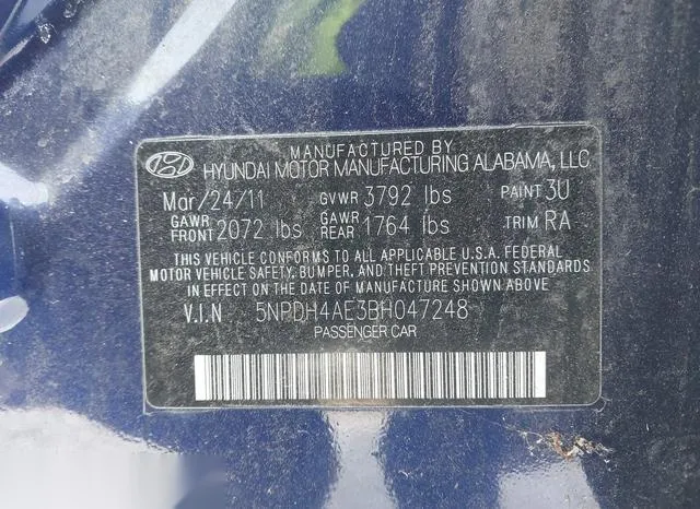 5NPDH4AE3BH047248 2011 2011 Hyundai Elantra- Gls 9