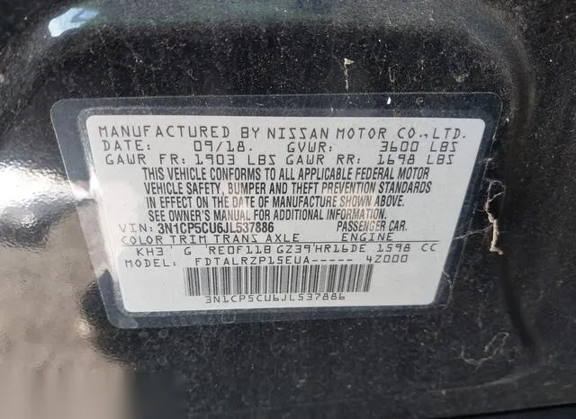 3N1CP5CU6JL537886 2018 2018 Nissan Kicks- S 9