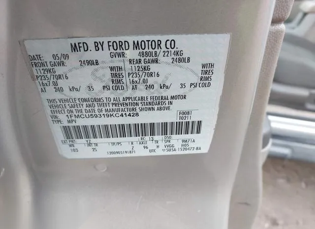 1FMCU59319KC41428 2009 2009 Ford Escape Hybrid- Limited 9