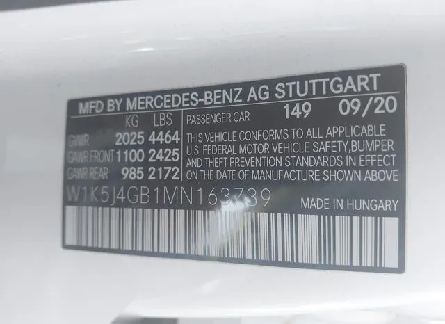 W1K5J4GB1MN163739 2021 2021 Mercedes-Benz CLA 250 9