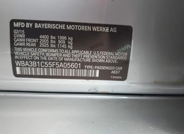 WBA3B1C55F5A05601 2015 2015 BMW 3 Series- 320I 9