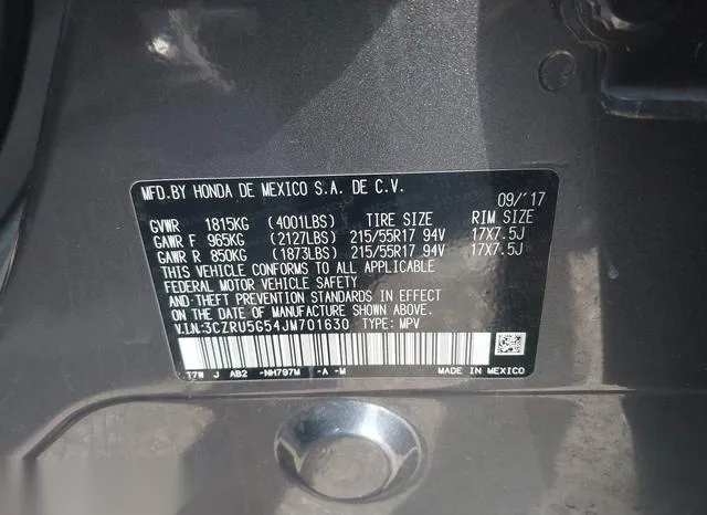 3CZRU5G54JM701630 2018 2018 Honda HR-V- EX 9