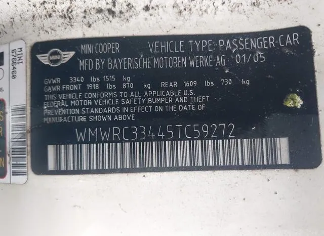 WMWRC33445TC59272 2005 2005 Mini Cooper 9