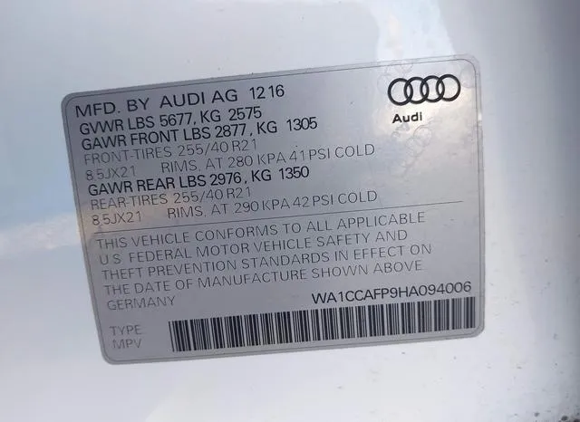 WA1CCAFP9HA094006 2017 2017 Audi SQ5- 3-0T Premium Plus 9