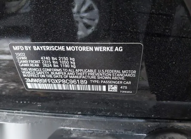 3MW89FF0XP8C96189 2023 2023 BMW 3 Series- 330I Xdrive 9