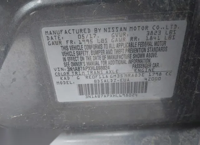 3N1AB7APXHL698024 2017 2017 Nissan Sentra- SV 9