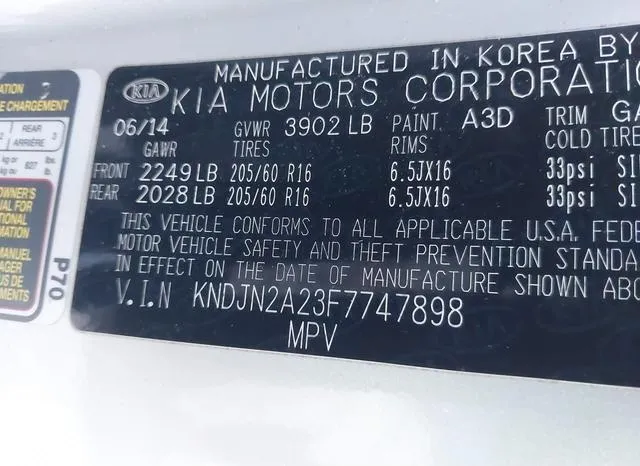 KNDJN2A23F7747898 2015 2015 KIA Soul 9