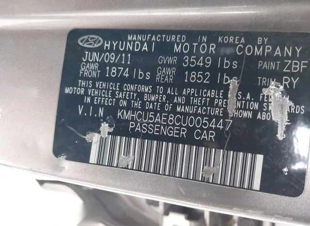 KMHCU5AE8CU005447 2012 2012 Hyundai Accent- SE 9