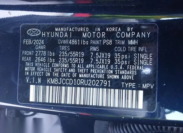 KM8JCCD10RU202791 2024 2024 Hyundai Tucson- Hybrid Sel Conv 9