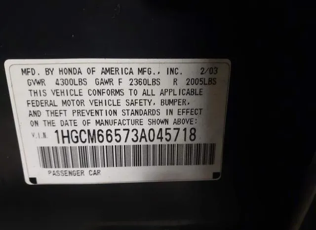 1HGCM66573A045718 2003 2003 Honda Accord- 3-0 EX 9