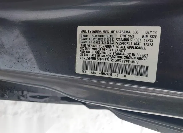 5FNRL5H44EB121593 2014 2014 Honda Odyssey- EX 9