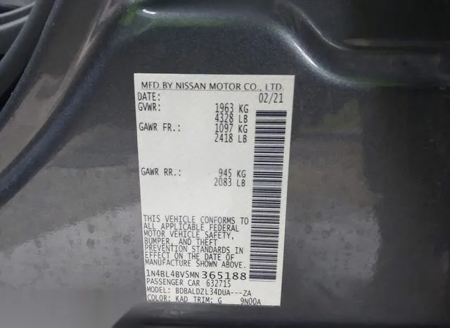 1N4BL4BV5MN365188 2021 2021 Nissan Altima- S Fwd 9