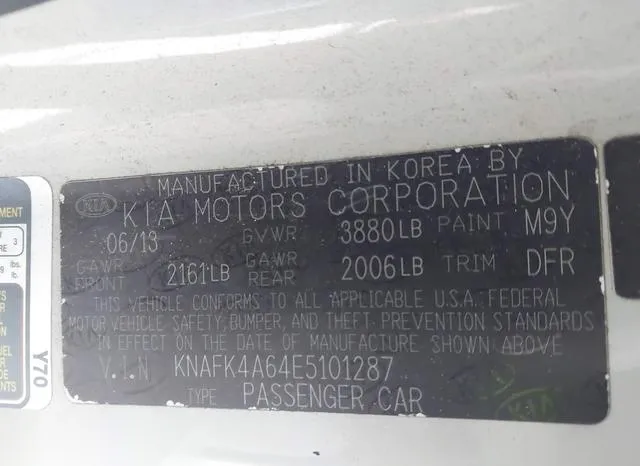 KNAFK4A64E5101287 2014 2014 KIA Forte- LX 9