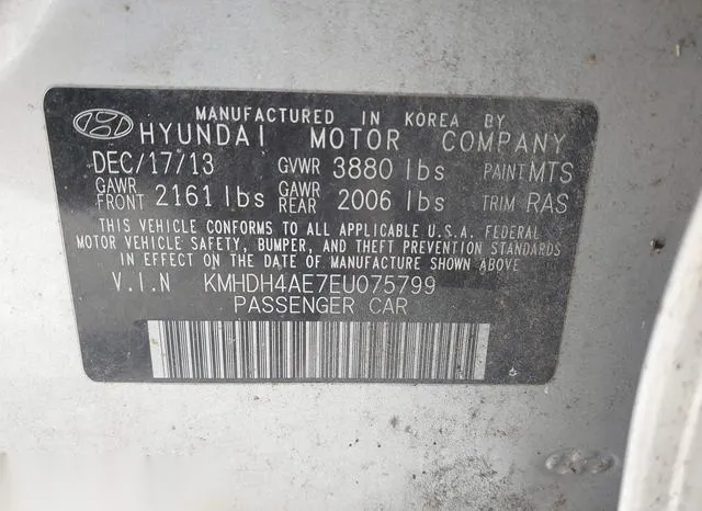 KMHDH4AE7EU075799 2014 2014 Hyundai Elantra- SE 9