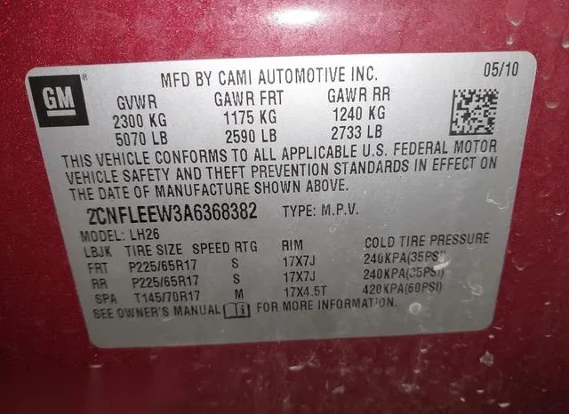 2CNFLEEW3A6368382 2010 2010 Chevrolet Equinox- LT 9