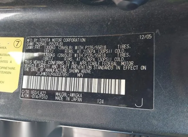 JTJHW31U960037851 2006 2006 Lexus RX- 400H 9