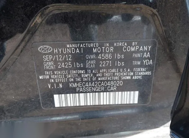 KMHEC4A42CA048020 2012 2012 Hyundai Sonata- Hybrid 9