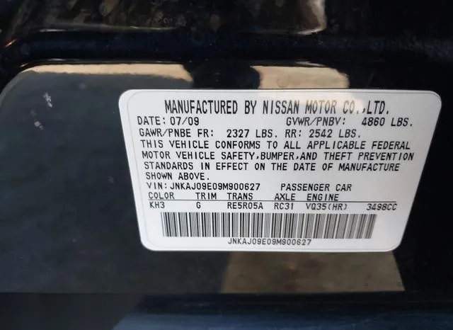 JNKAJ09E09M900627 2009 2009 Infiniti EX35 9